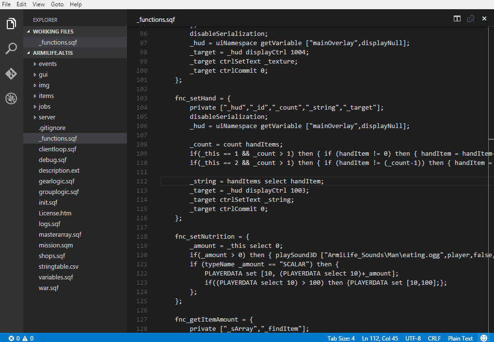 An image showing the installation and features of vscode sqf.